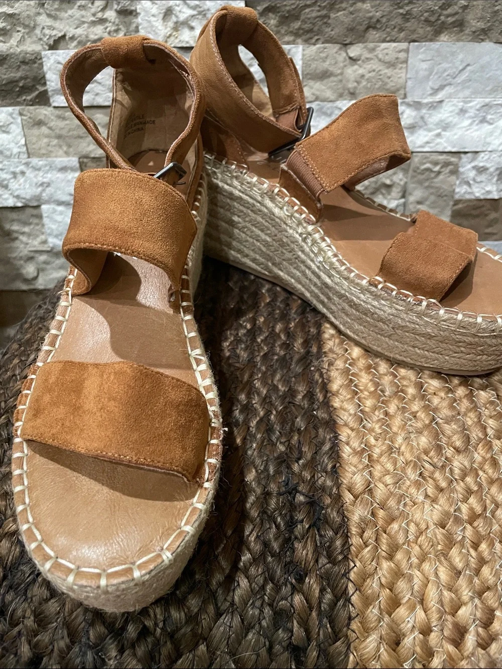 COCONUTS By MATISSE Women's Tan Espadrille Platform Sandals Sz 8 1/2